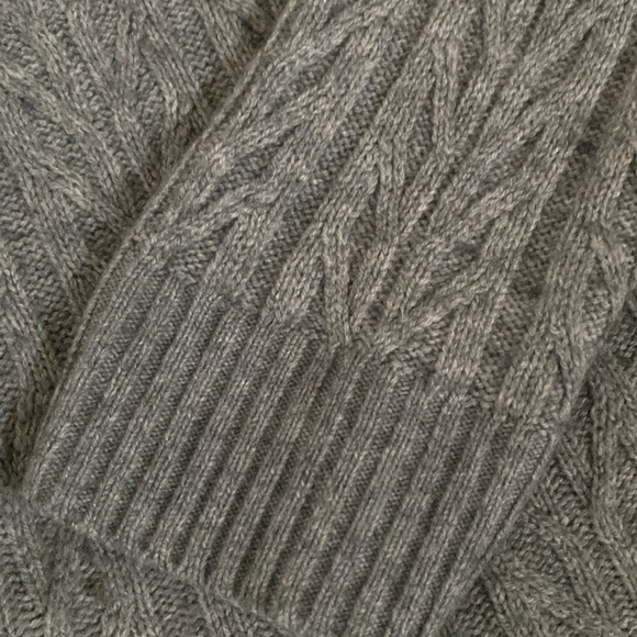 LINCS DC&Co Mens S Wool cashmere 1/4 Zip Sweater Gray blend cable knit Warm cozy - Picture 6 of 11